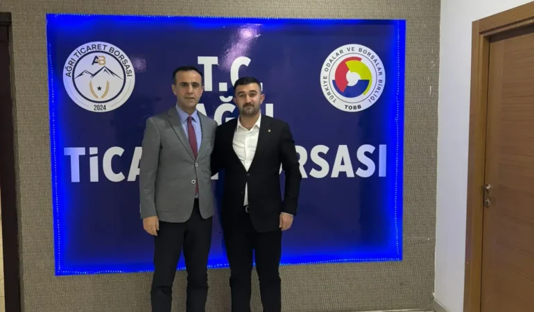 Ağrı Ziraat Bankası Müdürü Oruçtan Ticaret Borsası Başkanı Yıldırıma Ziyaret