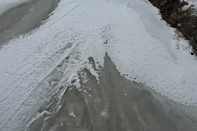 Ağrının dondurucu soğuğu Murat Nehrini buzla örttü